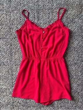 Women's Red Spaghetti-Strap Romper - Size 6 - Like New